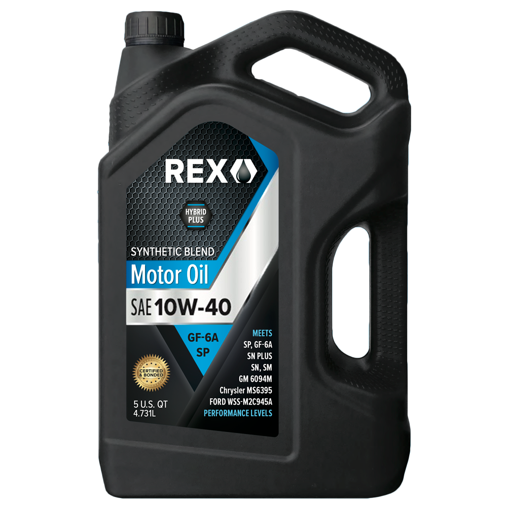 REX Synthetic Blend SAE 10W-40 Motor Oil (Meets SN Performance Level)