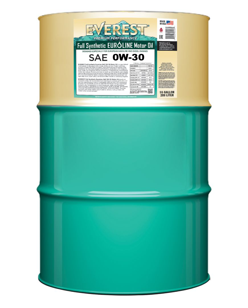 EVEREST Full Synthetic EuroLine SAE 0W-30 SN C2 / C3 Motor Oil Reduced SAPS