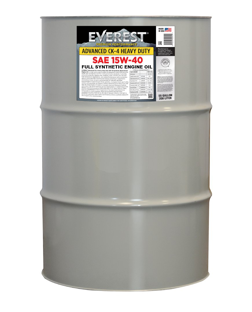 EVEREST Advanced CK-4 Full Synthetic Heavy Duty SAE 15W-40 Diesel Engine Oil API CK-4 SN