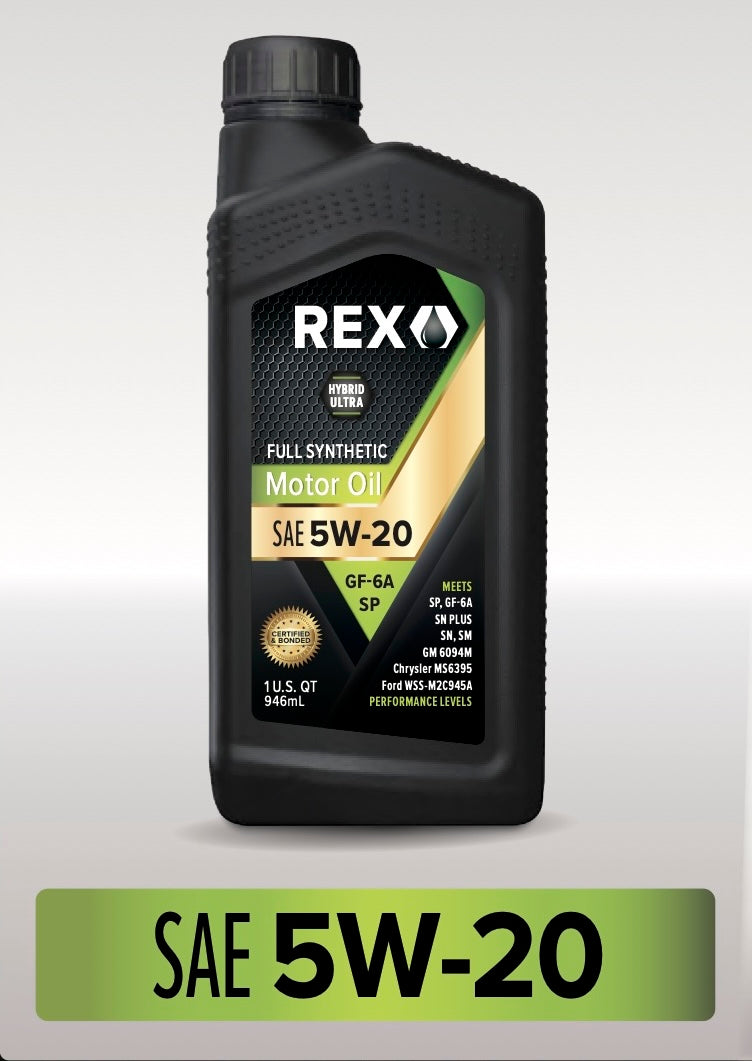 Aceite de motor REX totalmente sintético SAE 5W-20 (cumple con el nivel de rendimiento SN) 