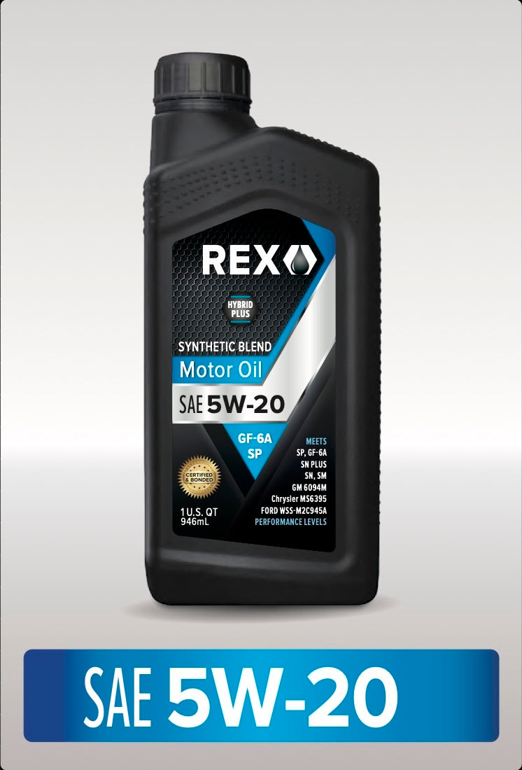 Aceite de motor REX de mezcla sintética SAE 5W-20 (cumple con el nivel de rendimiento SN) 