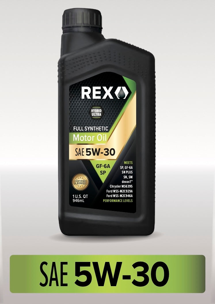 Aceite de motor REX totalmente sintético SAE 5W-30 (cumple con el nivel de rendimiento SN) 