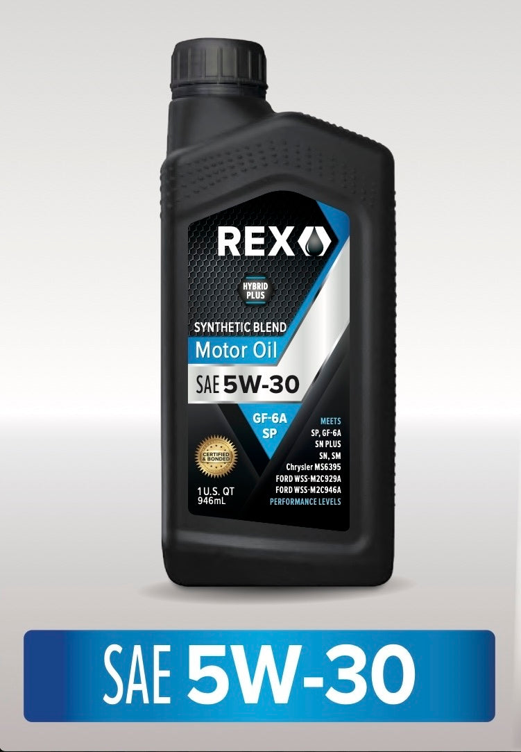 REX Synthetic Blend SAE 5W-30 Motor Oil (Meets SN Performance Level)