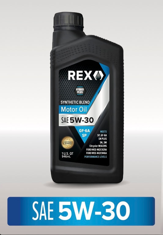 REX Synthetic Blend SAE 5W-30 Motor Oil (Meets SN Performance Level)