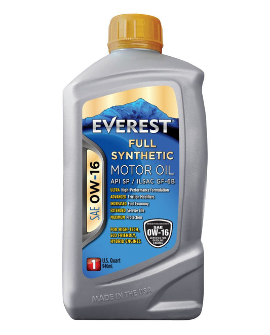 Aceite de motor EVEREST totalmente sintético SAE 0W-16 SP/GF-6B