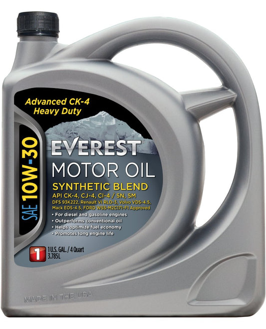 Aceite para motores diésel EVEREST Advanced CK-4 de mezcla sintética de servicio pesado SAE 10W-30