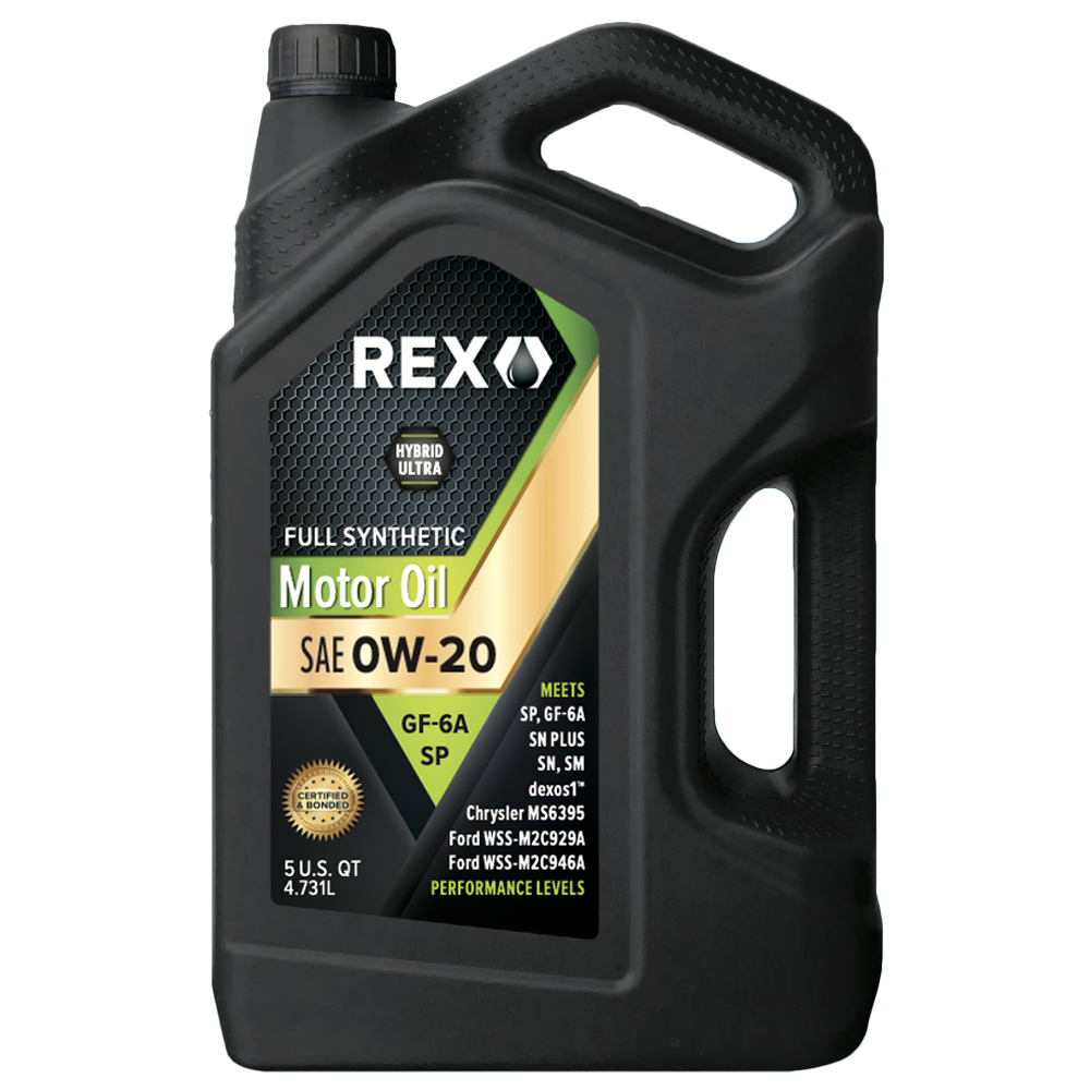 REX Full Synthetic SAE 0W-20 Motor Oil (Meets SN Performance Level)